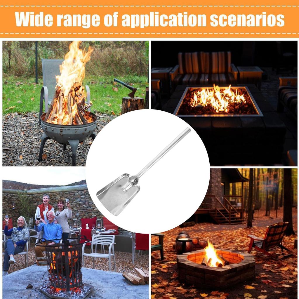 Iron Coal Shovel Ash Shovel Slag Shovel Stove Shovel for Kitchen Long Handle Coal Ash Shovel Garden Fireplace Shovel