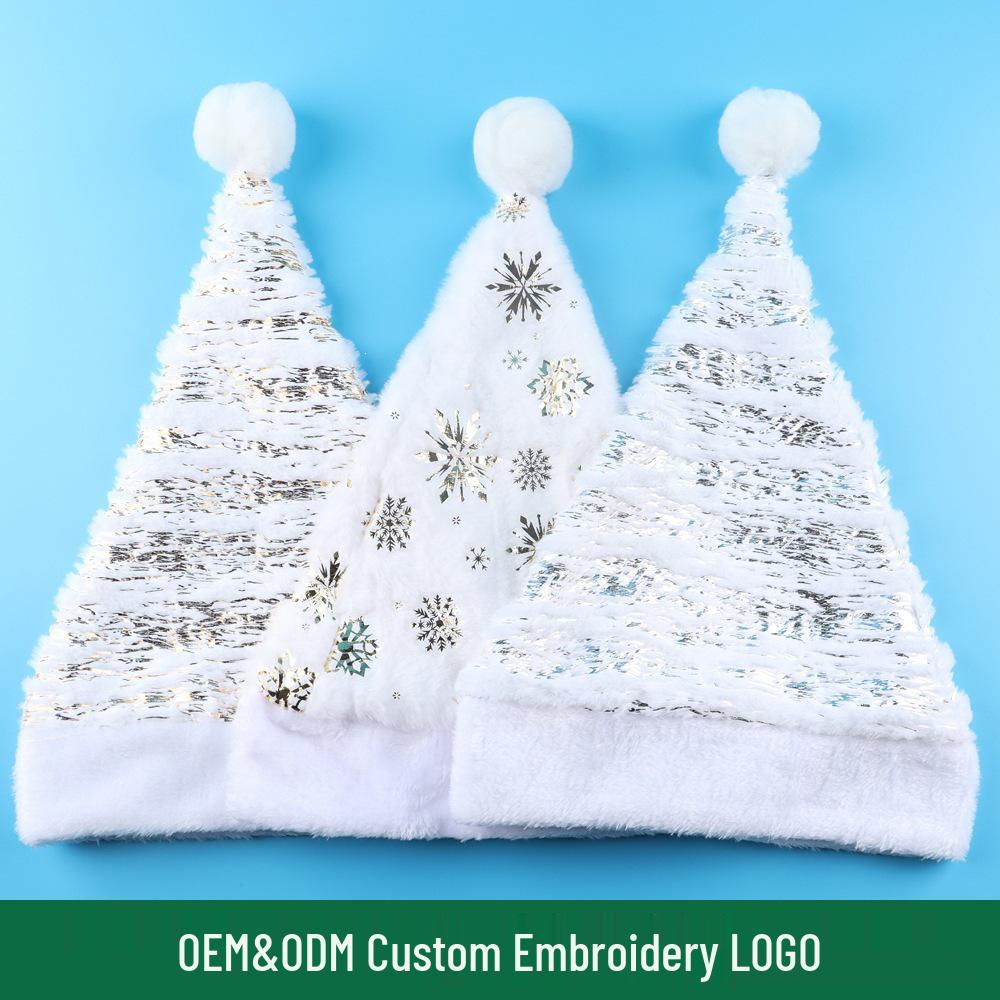 Popular Plush Christmas Hat with Stars & Snowflakes – Imitation Rabbit Fur for Adults & Kids