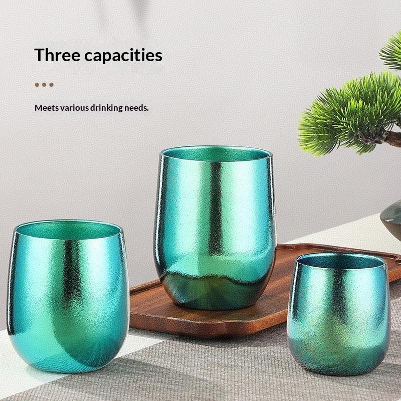 Pure Titanium Water Cup Double Wall Titanium Mug Lightweight Insulated Beer Tea Tumbler For Home Office Daily Drinking