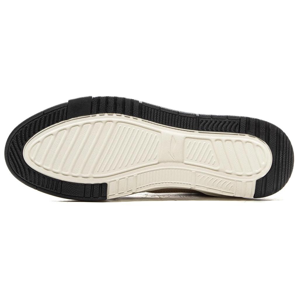 Li Ning Common 80s Thermal Slip Resistant And Abrasion Resistant Mid Top Skateboard Shoes Men's Tea Brown Ecru AGCV407-4