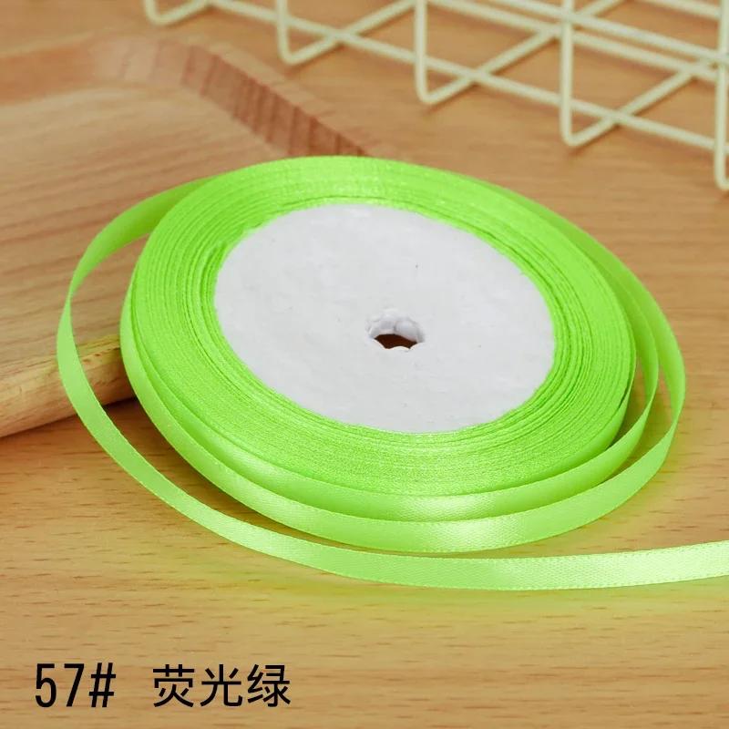 6mm Satin Ribbon DIY Artificial Silk Material Christmas Halloween Wedding Birthday Party DecorationHandmade Bows Gift Wrapping