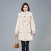 2025 Winter New Versatile Korean Down Padded Jacket Women's Mid-length Over-the-knee Loose Slimming Thickened Hooded Cotton Jacket