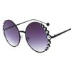 European and American Retro Pearl Round Frame Women's Sunglasses - Model 3403.