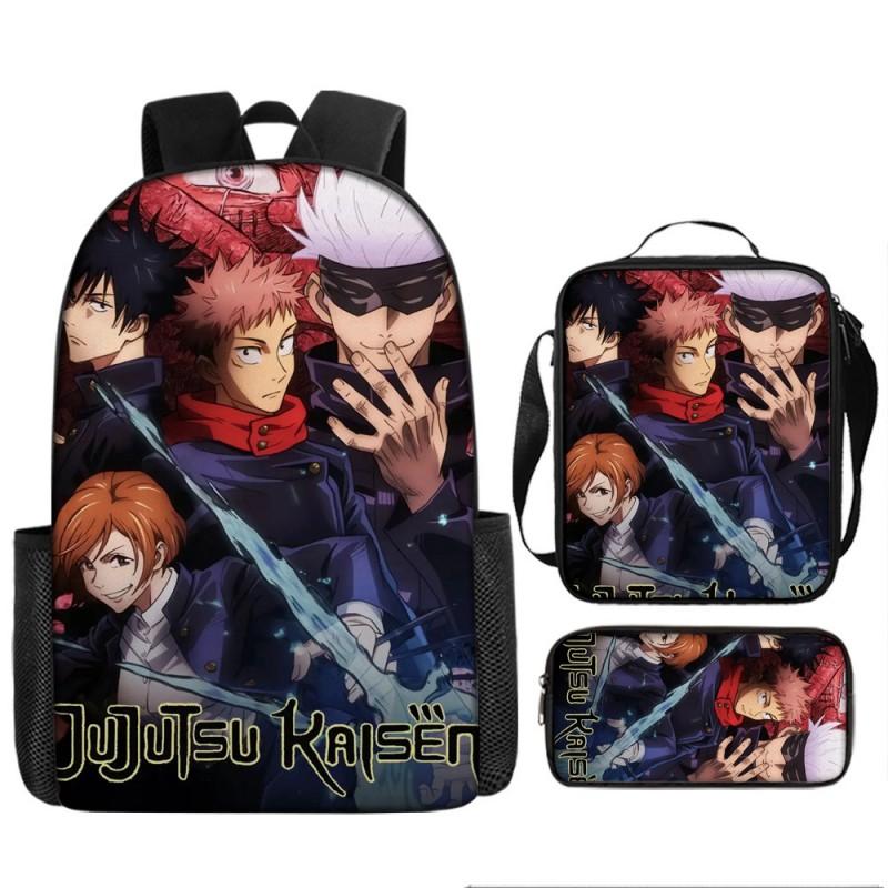 Zaino Scolastico Anime Jujutsu Kaisen per Bambini e Ragazzi Leggero in Tessuto Oxford Borsa a Doppia Tracolla con Schienale Imbottito