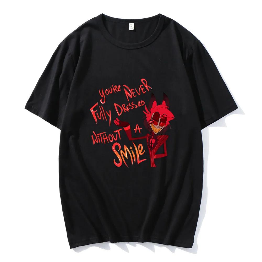 Hazbin Hotel Angel Dust and Alastor T-shirt Summer Women Casual T-shirt O Collar Fashion Short Sleeve Top Loose Clothing