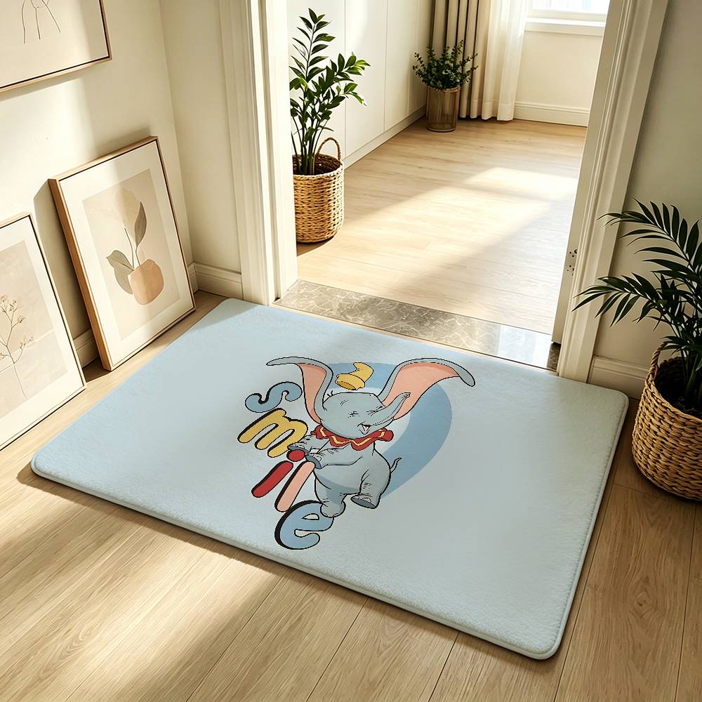 Cute Cartoon D-dumbo Classic Carpet Bathroom Anti-slip Mat Door Mat Home Decoration Mat Entrance Door Mat Scratch-resistant