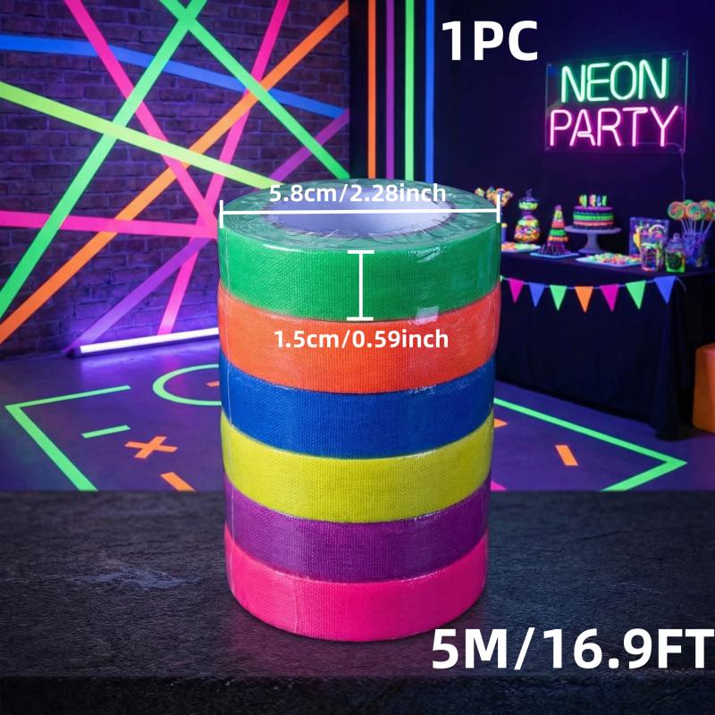 

Six color neon light shading cloth tape, fluorescent color professional shading tape, UV party and event UV black light tape