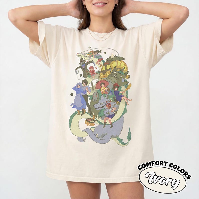 Ghibli Studio Characters Shirt, , Studio Ghibli Characters, Kids Toddler Toddler Tee, Gift for Anime Lovers, Japanese Y2K 160