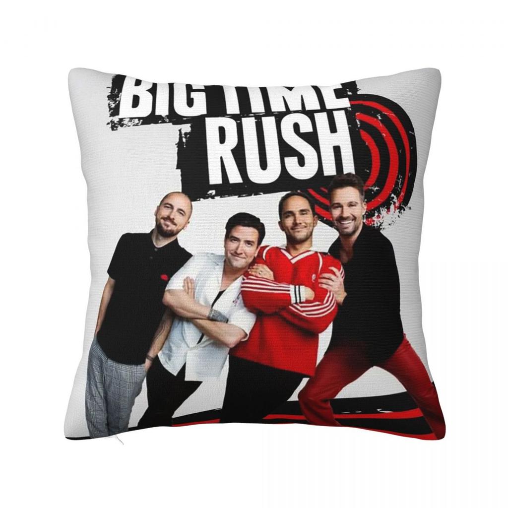 Big Time Rush BTR Band Federa Quadrata per Cuscino Copricuscino Poliestere Decorazione Cuscino Cuscino Decorativo Comfort per Divano di Casa