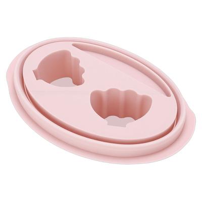Silikon Dual-Nagel-Einweichschale Nagellack-Dip-Pulver-Entferner Maniküre-Schale mit Werkzeugschlitz Rosa