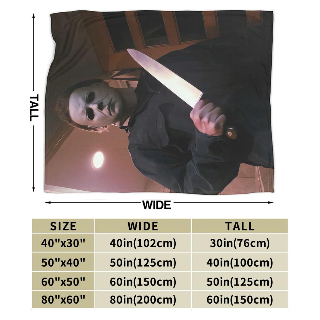 Michael Myers Halloween  Blankets  Picnic Flannel Throw Blanket For Couch Bed Soft Customized Quality Bedspread Birthday Gift