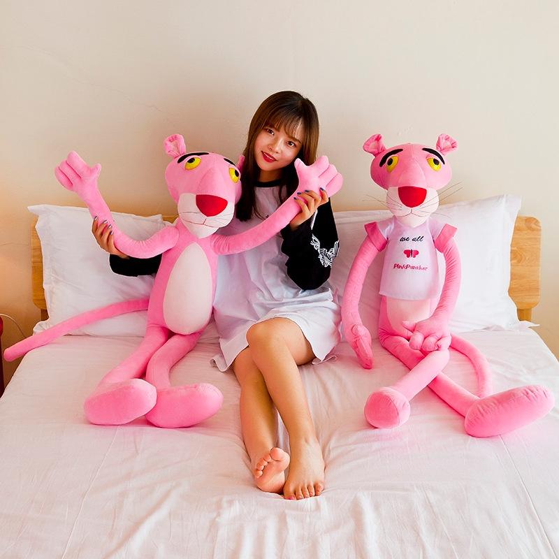 Peluche Pantera Rosa, Adorabile Morbido Peluche Leopardo a Pelo Corto, 60/80/100 cm