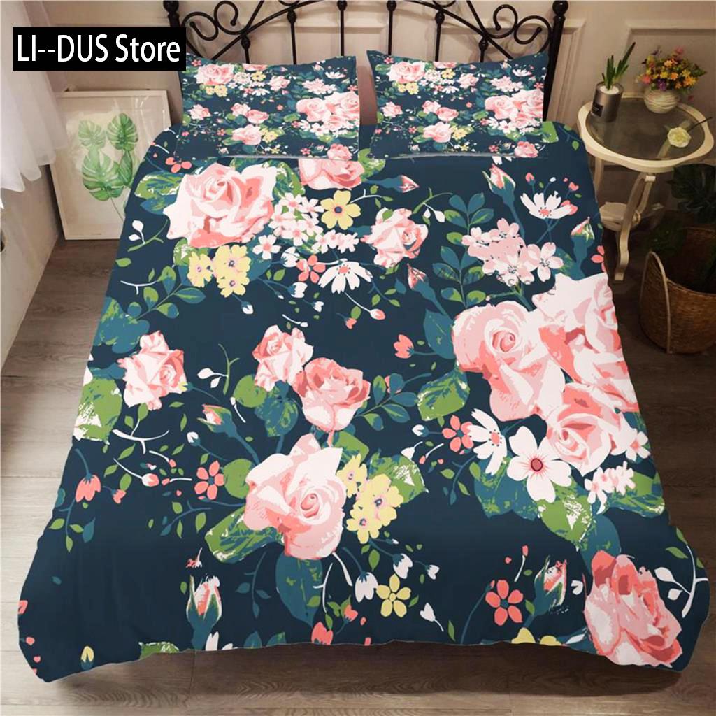 Flower Duvet Cover Set White Butterfly Flower Pattern Fantasy Purple Background Bedding Set Flower Theme King Size Quilt Cover