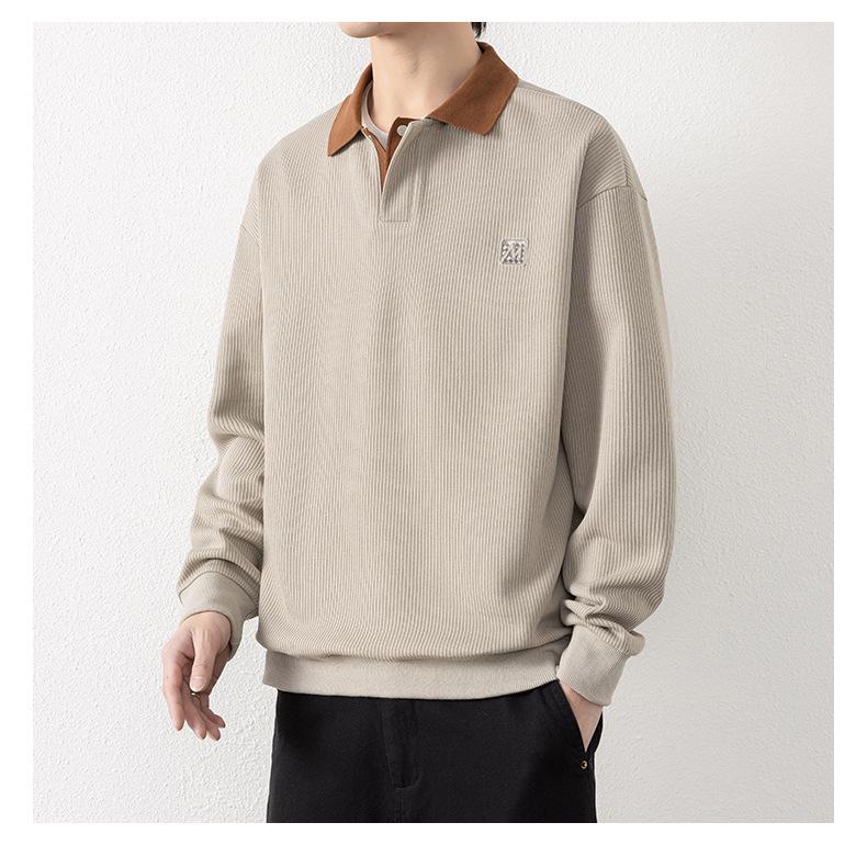 Herren Schwergewicht V-Ausschnitt Langarm Baumwoll-Hoodie Top