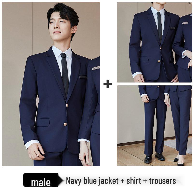 Unisex Professional Three-Piece Suit: Autumn/Winter Shirt, Pants, Skirt Set