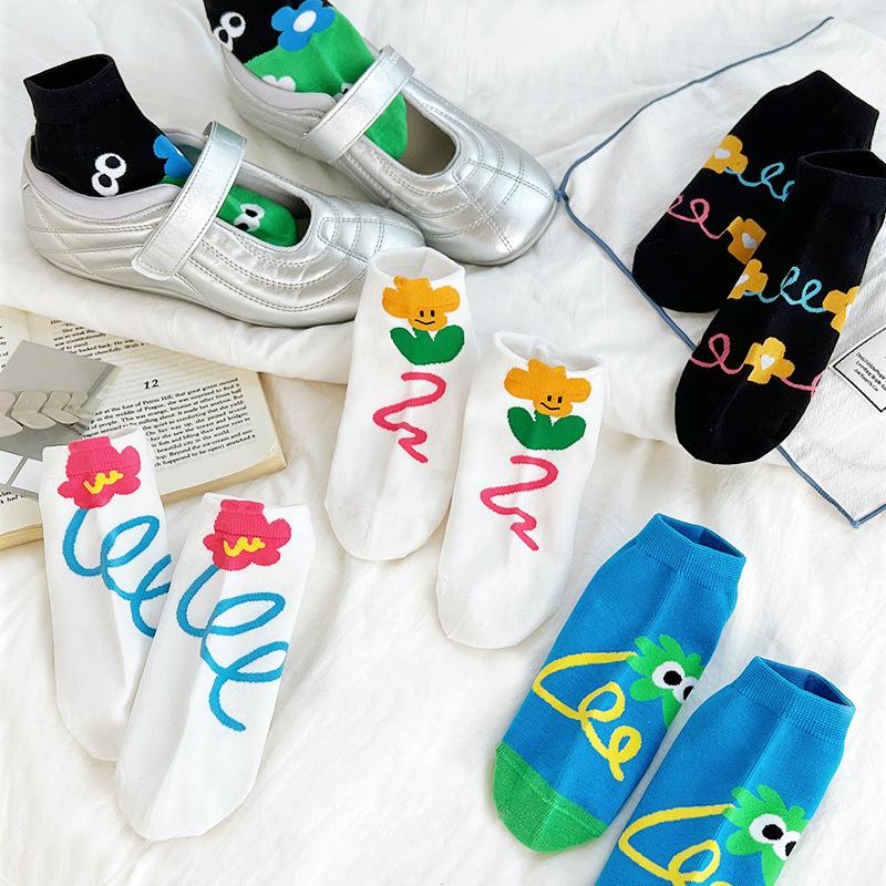5 Pairs of Women's Summer Thin New Non Slip with Shallow Mouth Boat Socks