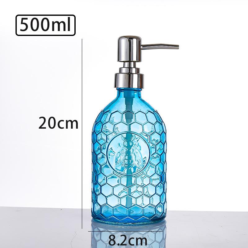 500ml Skleněný dávkovač s pumpičkou na dezinfekci rukou, šampon nebo sprchový gel