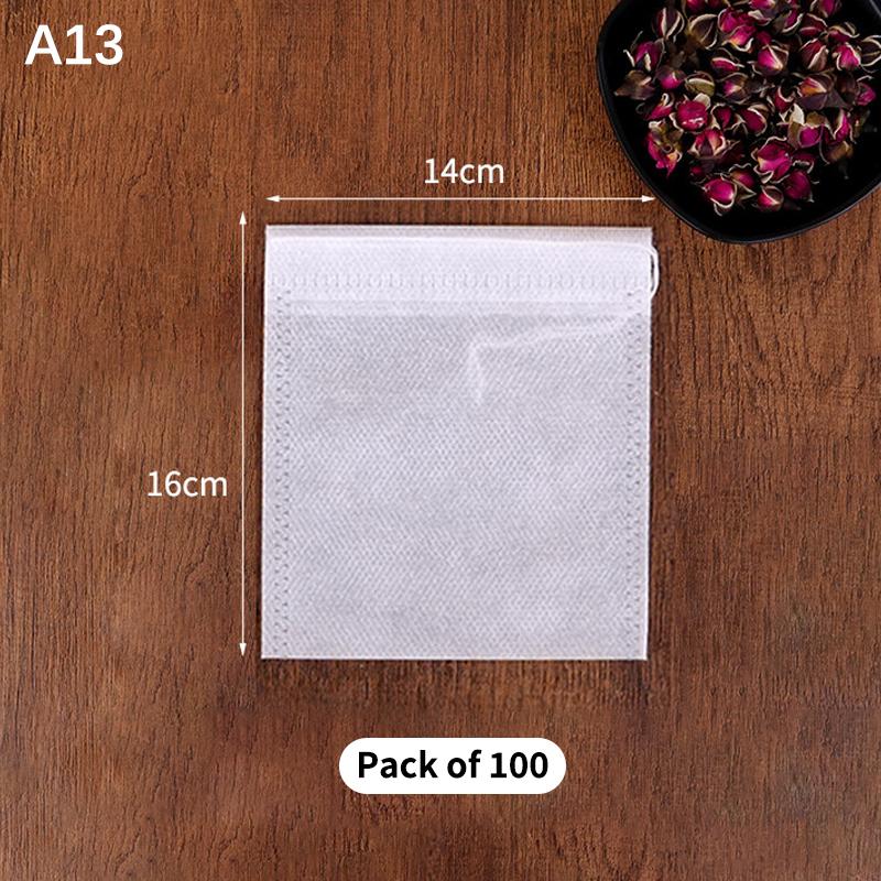 100Pcs Disposable Tea Bag Pouch Empty Non-Woven Fabric Drawstring Bag For Tea Infuser Spice Loose Coffee Seal Filter Mesh Bag