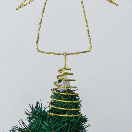 Lighted Wire Angel Christmas Tree Topper Pre-Lit Metal Wire Small Angel