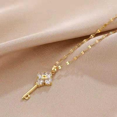 Zircon Key Necklace Female Korean Design Qixi Festival Send Girlfriend Network