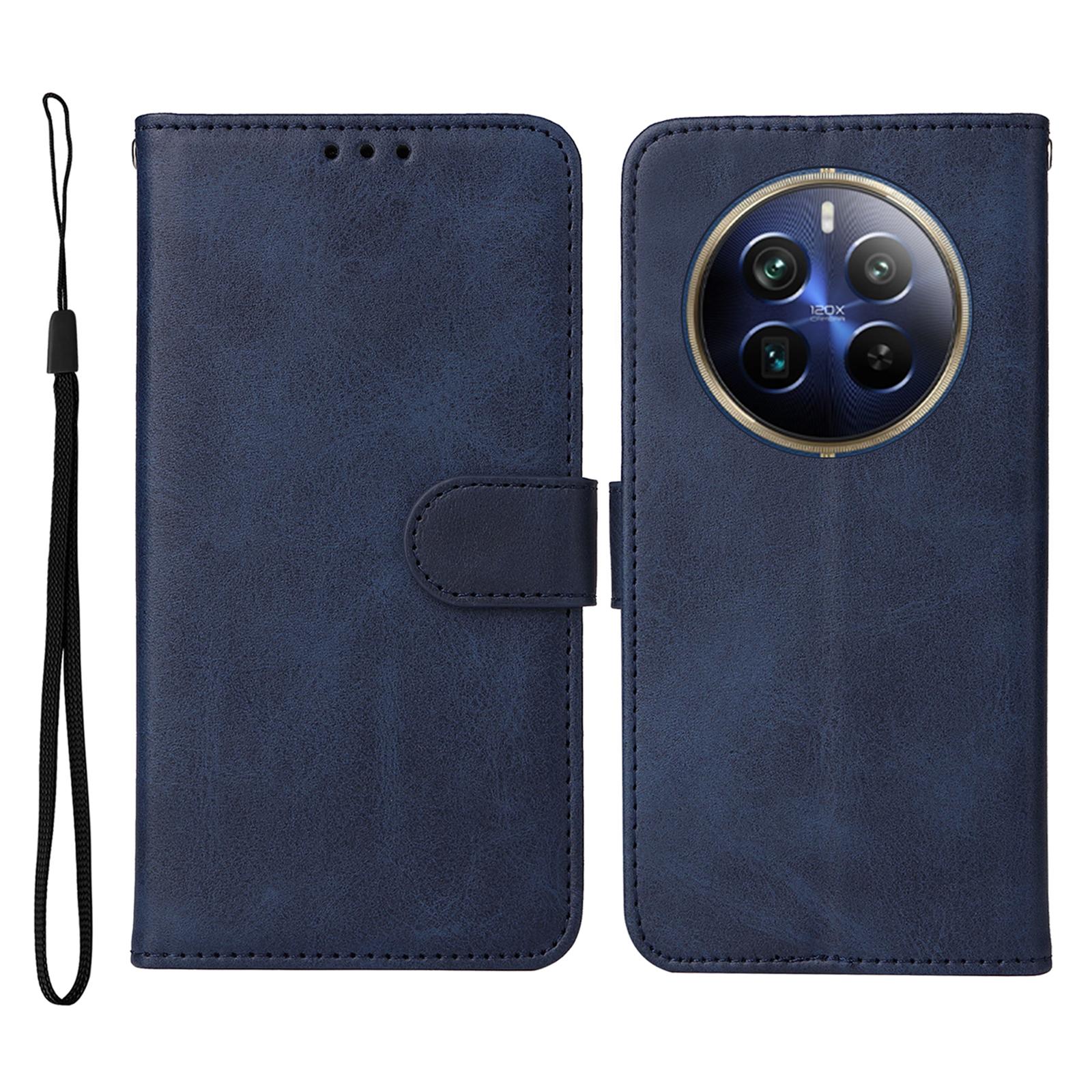 

Для Realme 12 Pro 5G/12 Pro+ 5G Чехол Кожаный Складная Подставка Чехол для Телефона с 3 Отделениями для Карт Blue