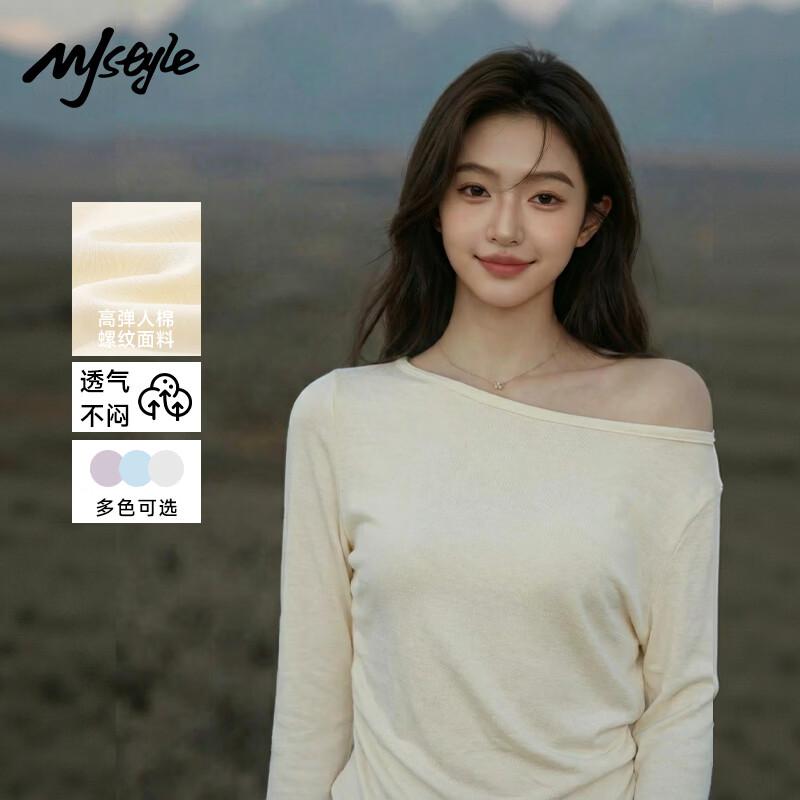 

MJ STYLE Women s Off-Shoulder Long-Sleeve Top L