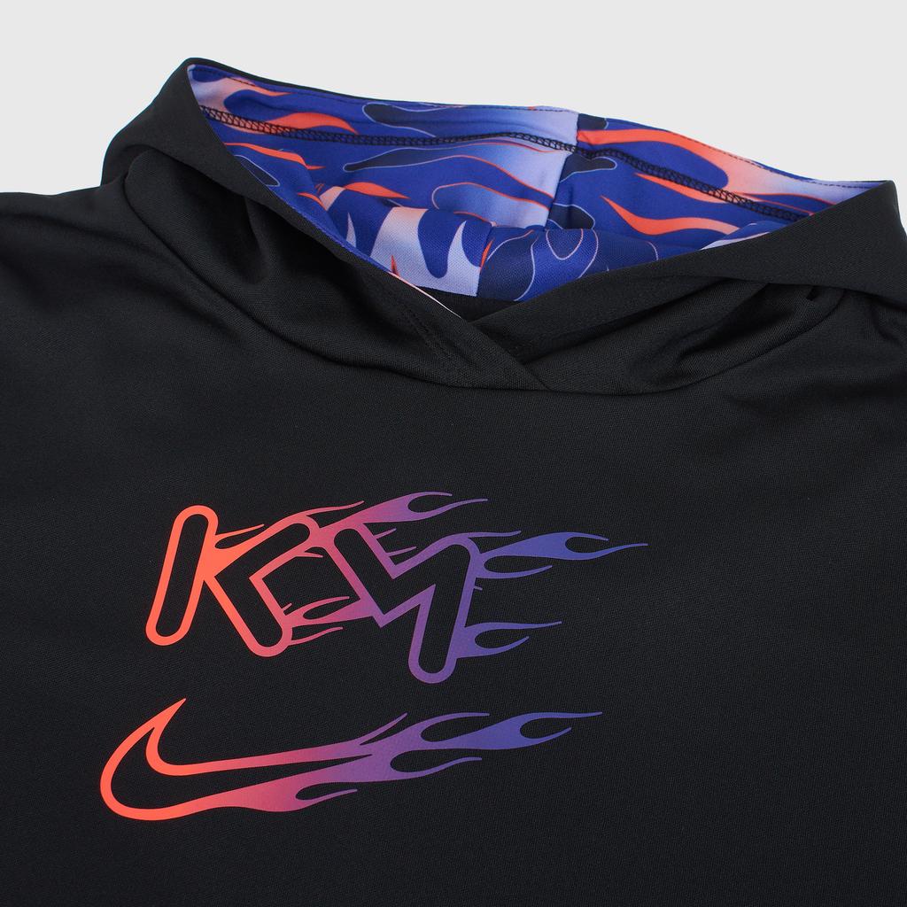 Nike Mikina Jednobarevná Jednoduchý Potisk Písmen Plamene S Kapucí Dlouhý Rukáv Dětské mikiny Černá Jasně Červená DA5613-010