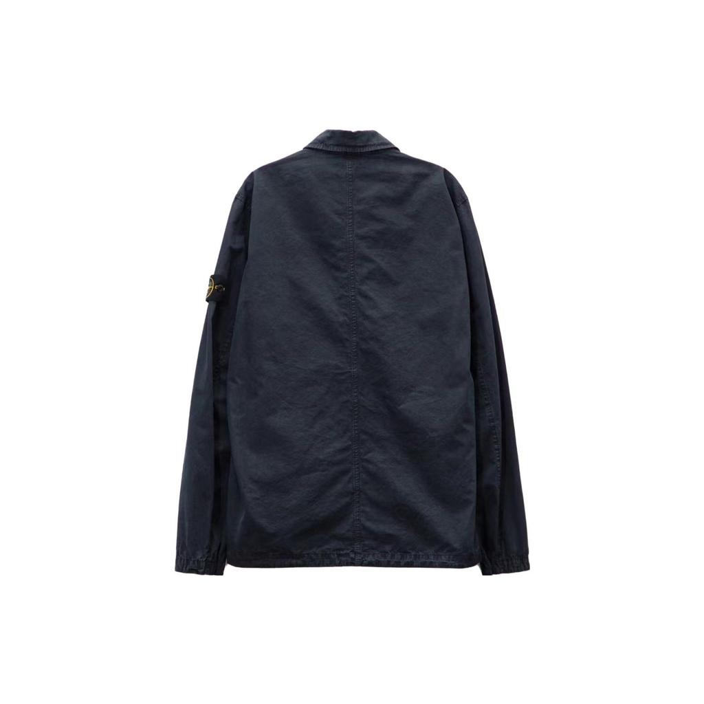 STONE ISLAND Old Effect Overshirt Navy Blue Men Tops 7915102WN-V0120