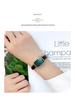JW Mode-influencer Malachiet Textuur Leerband Quartz Horloge met Groot Wijzerplaat