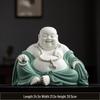 Handmade Ceramic Maitreya Buddha Figurine with Big Belly: Happy Laughing Buddha for Wealth and Home Décor