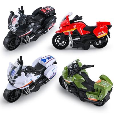 4Pcs Kinder Trägheit Motorrad Swat Feuer Jungen Zufällig Stil Spielzeug Auto Trägheit Stadt Service Motorrad