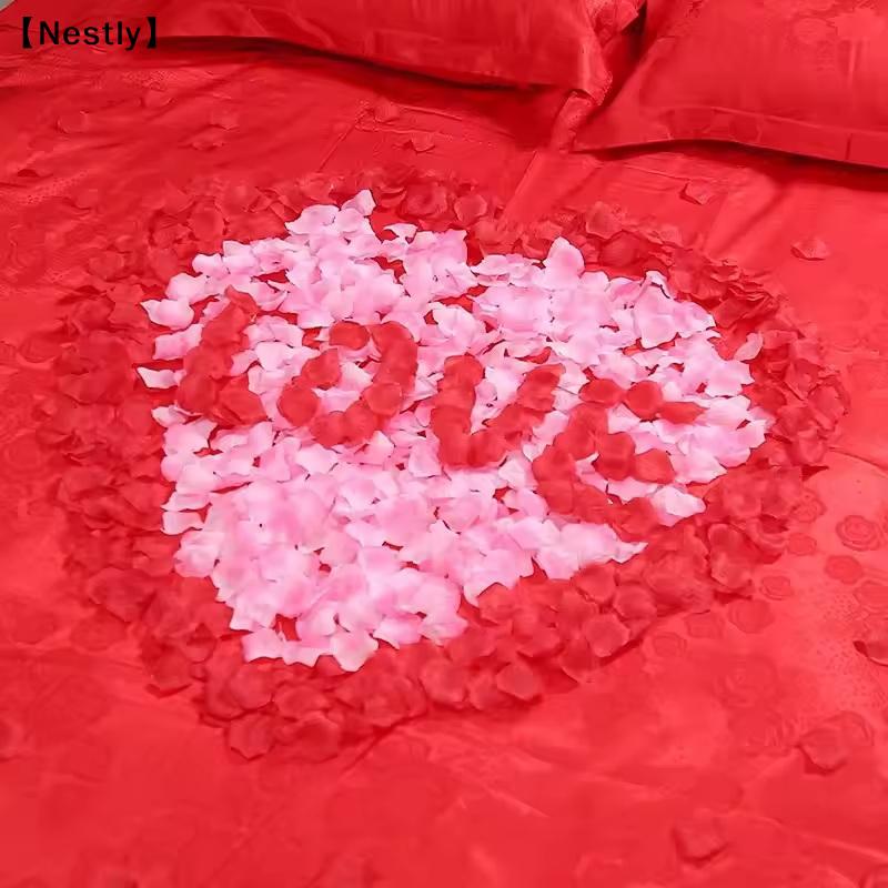 1000Pcs Artificial Fake Rose Petals Colorful Simulation Silk Rose Petal For Valentines Day Wedding Party Romantic Decor Nest