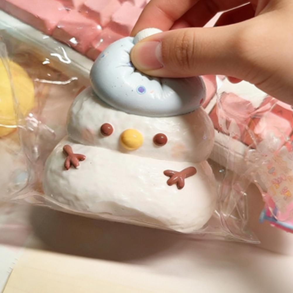 Cute Snowman Toy Kawaii Soft Slow Rising Stress Relief Toys For Kids Adults Christmas Gift Desktop Decor Party