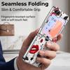 Fashion Kiss Lips Pattern Case For Samsung Galaxy Z FlIP 7 FE 6 5 Plating PC+PU Leather Hybrid Folding Cover For Samsung Z Flip7 Flip6 Flip5