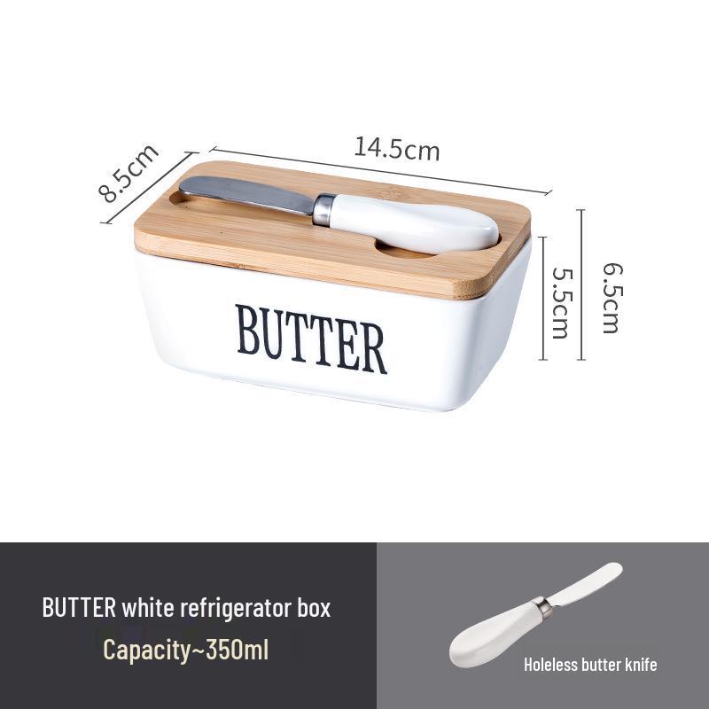 Nordisk keramisk smørskål med kniv - Europeisk design