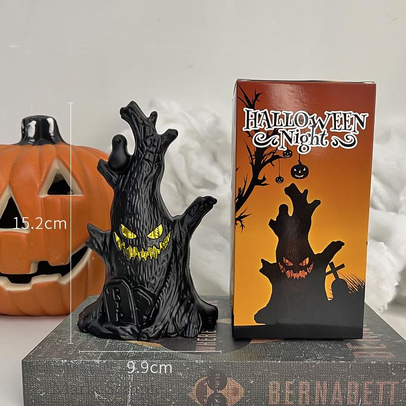 Halloween Dekoration Geisterbaum LED Nachtleuchten Geisterlaterne Geistergesicht Baumstumpf Laterne Festival Atmosphäre Horror Dekoration