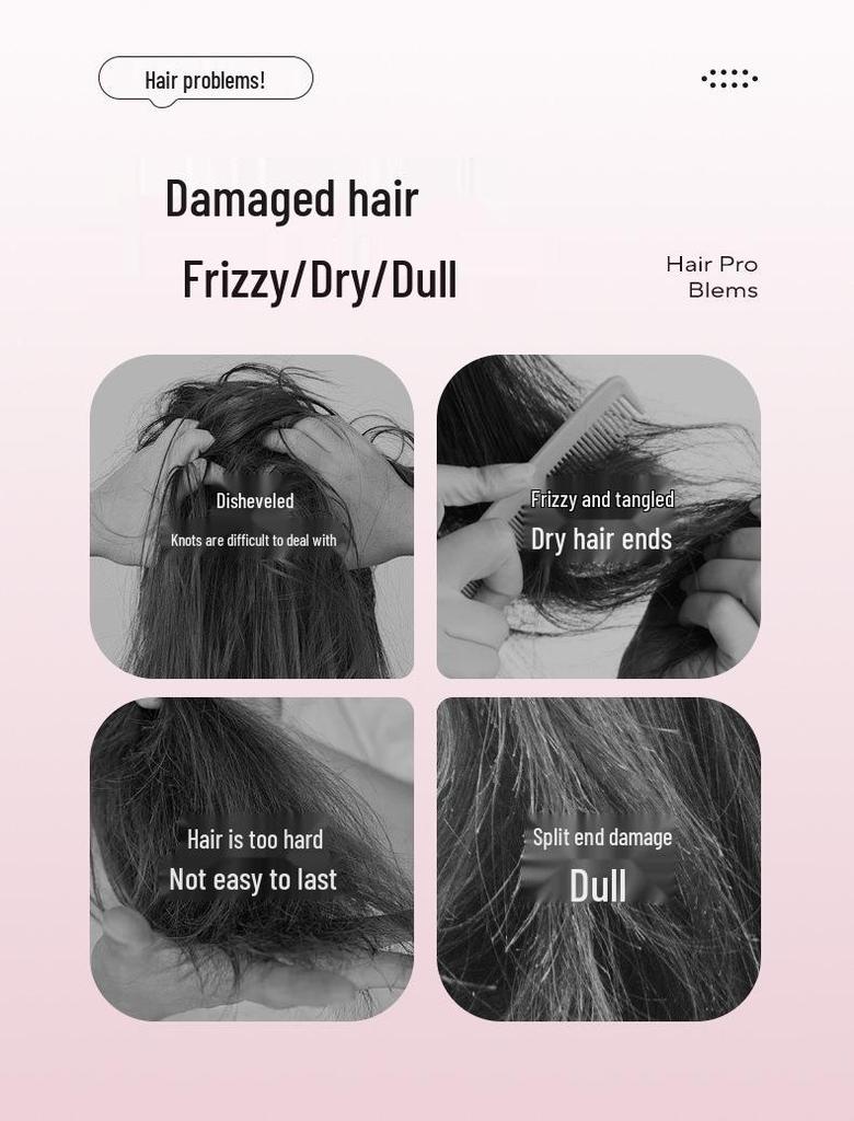 USB Rechargeable Wireless Straightening Brush with Negative Ions - No Damage, Wet/Dry Use, Portable Curling Iron