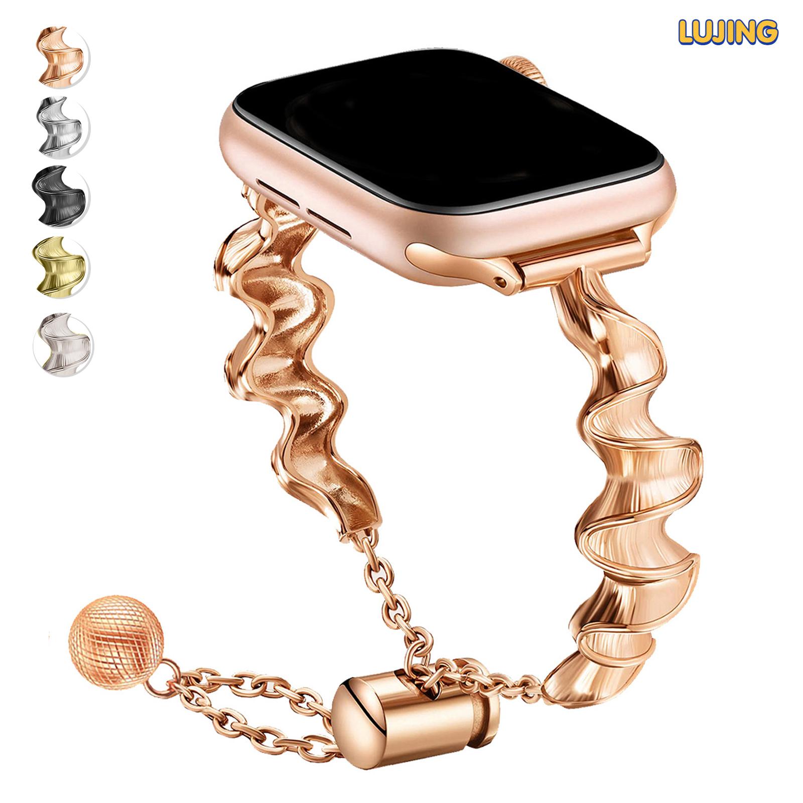 

Тонкий женский ремешок для Apple Watch серии 8, 7, 41 мм, 38 мм, 40 мм, 42 мм, 44 мм, 45 мм, ультра-49 мм, браслет из нержавеющей стали iWatch 8, 6, 5, 4, 3 Se