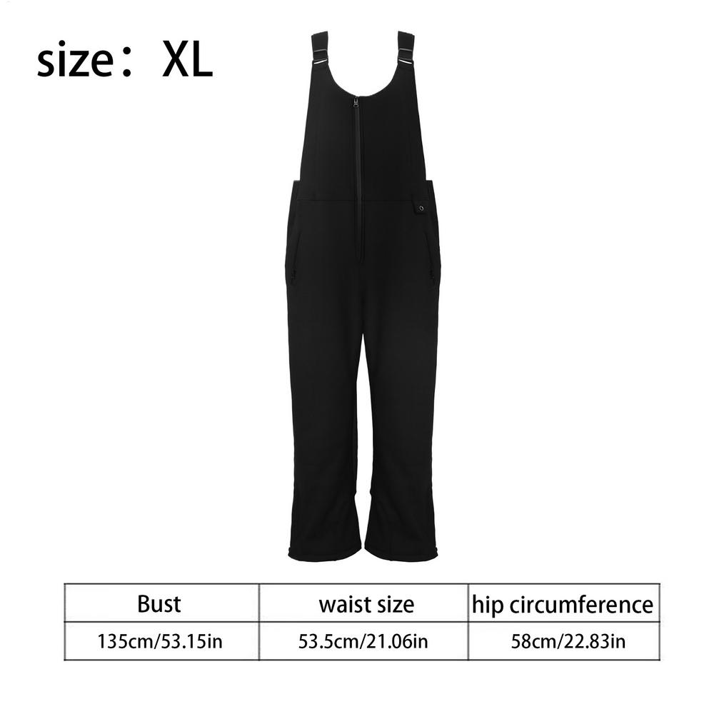 

Insulated Bibs For Women Windproof Waterproof Pants Adjustable Shoulder Strap Women Ski Bib For Mother Girlfriend Skiing Outdoor S чорний