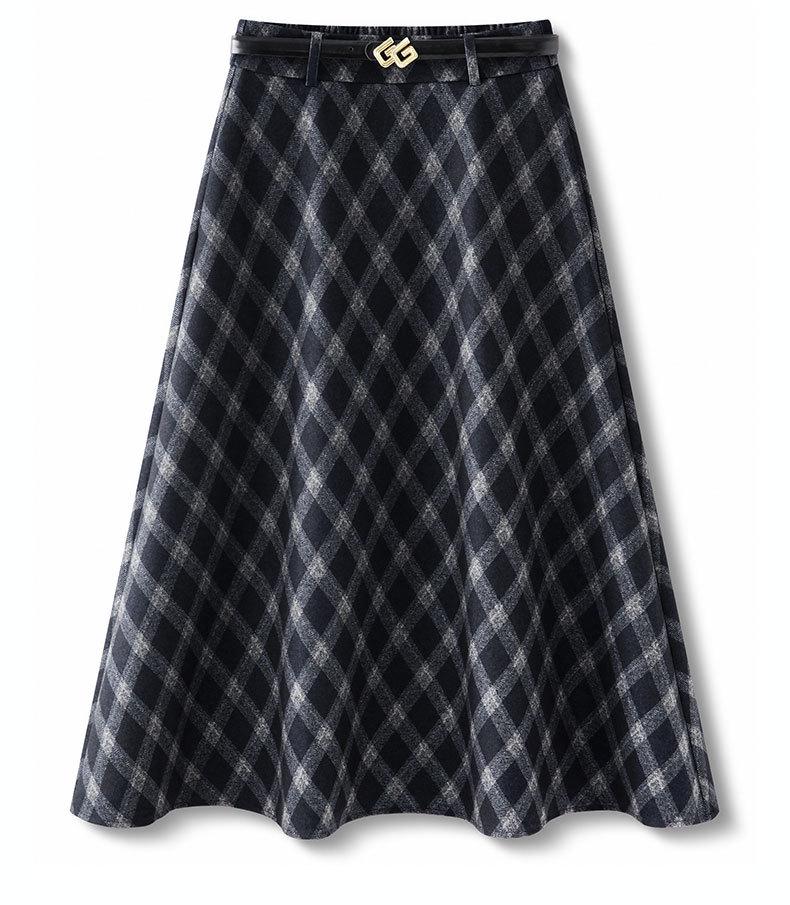 Jupe A-line à carreaux taille haute pour femme Automne/Hiver 2025