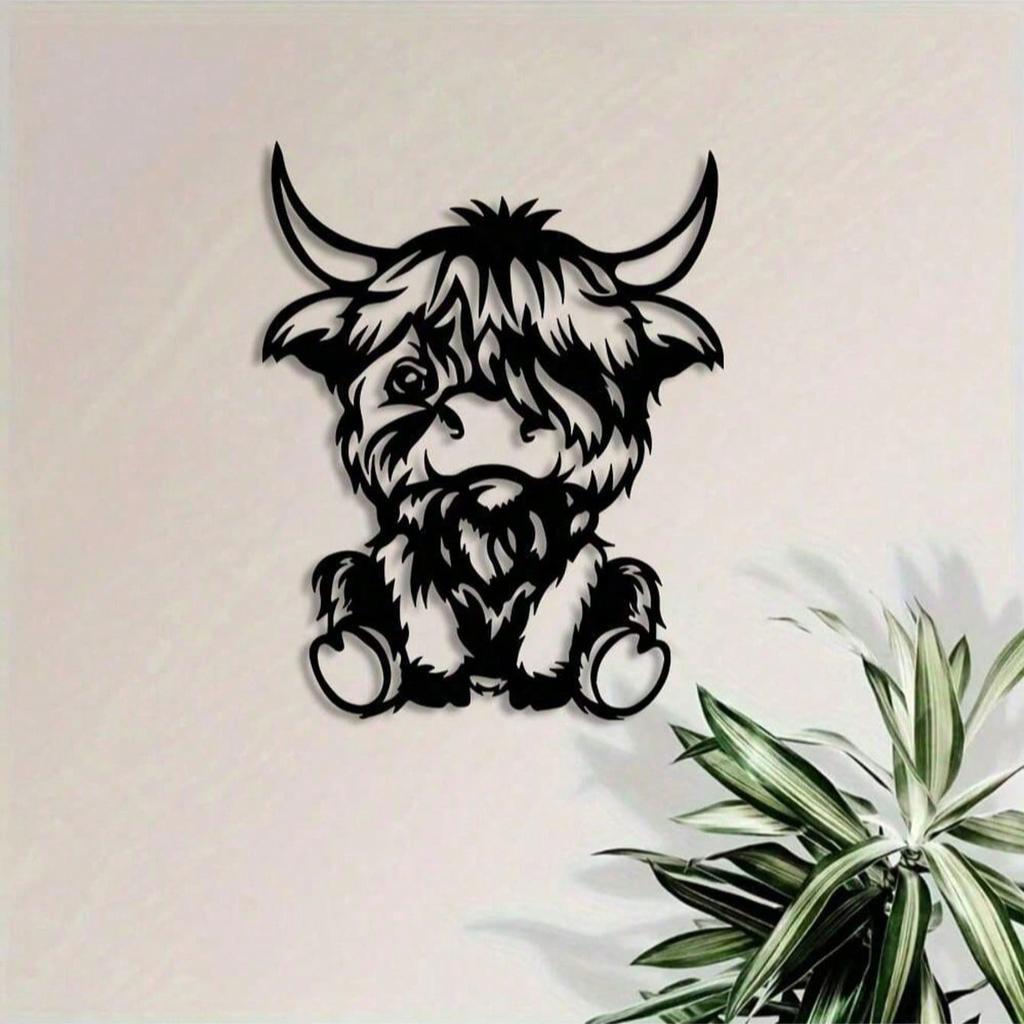 Metal Cow Wall Art, Animal Sculpture, Home Office Living Room Bedroom Decor, Thanksgiving Mother Day Father Day Halloween Christmas New Year Gift