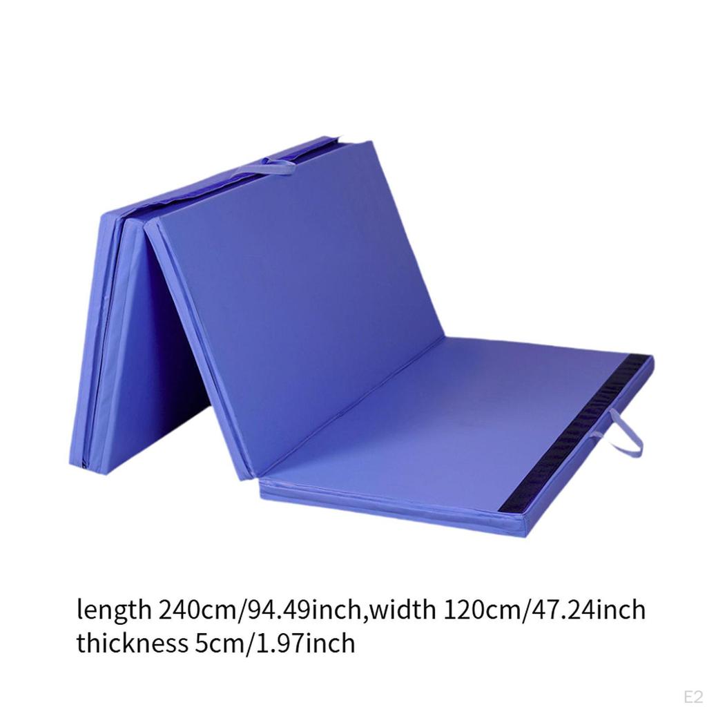 Vikbar träningsmatta, gymnastik, mjuk, extra stor, 4 paneler, 240 cm x 120 cm, yoga, sport, för balans