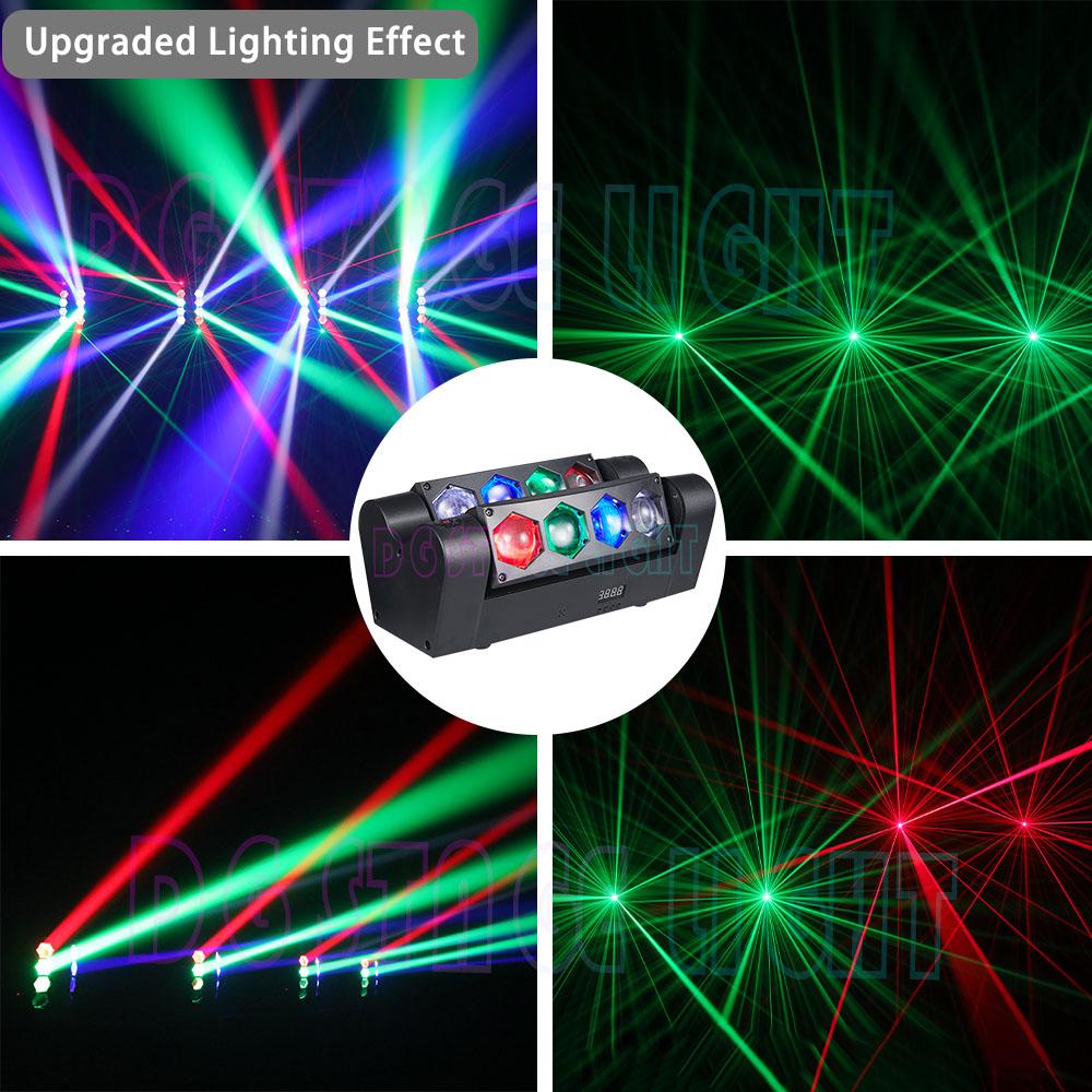 2025 New LED Micro 8X5W Spider Lights DMX512 DJ Stage Lamp Disco Bar Party RGBW Ambient Moving Beam KTV Lamps Shaking Beam Light