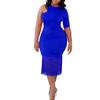 D357 Plus Size Women's Summer 2023 Solid Color Bodycon Tassel Pencil Skirt Dress