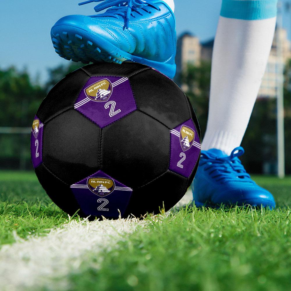 Al Ain FC Size 5 Soccer Ball, Machine-Stitched PVC, Durable & High Bounce, All Ages Fit, fan merchandise, matches & outdoor use.