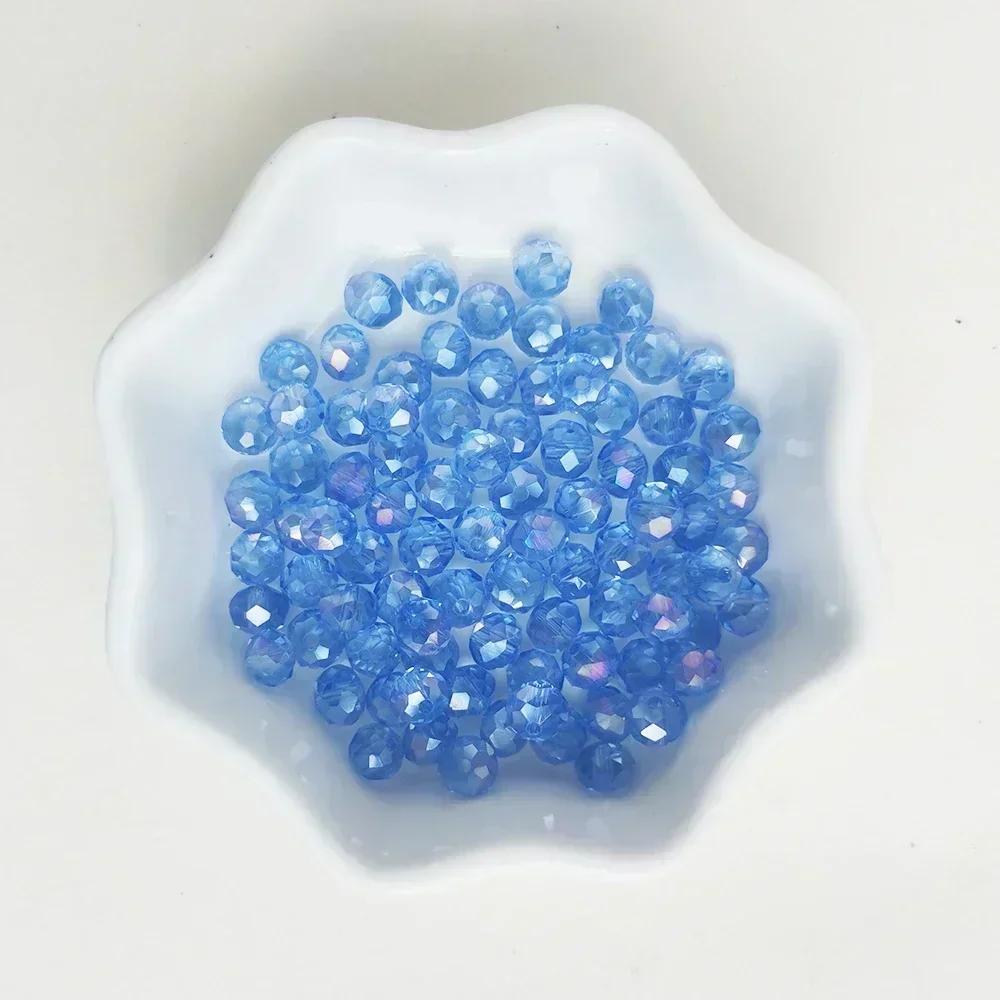50pcs Translucent Czech Crystal Glass Bead Faceted Colorful Spacer Bead for Jewelry Making DIY Bracelet Necklace Accessories