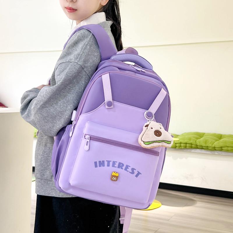 Schoolbag for Primary School Students Grade One, Two and Three Cartoon Color Contrast Girls Travel Backpack