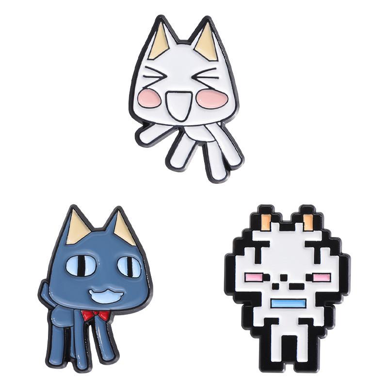 Creative Cartoon Animal Design Smiley Cat Brooch Brightly Colored Enamel Pin