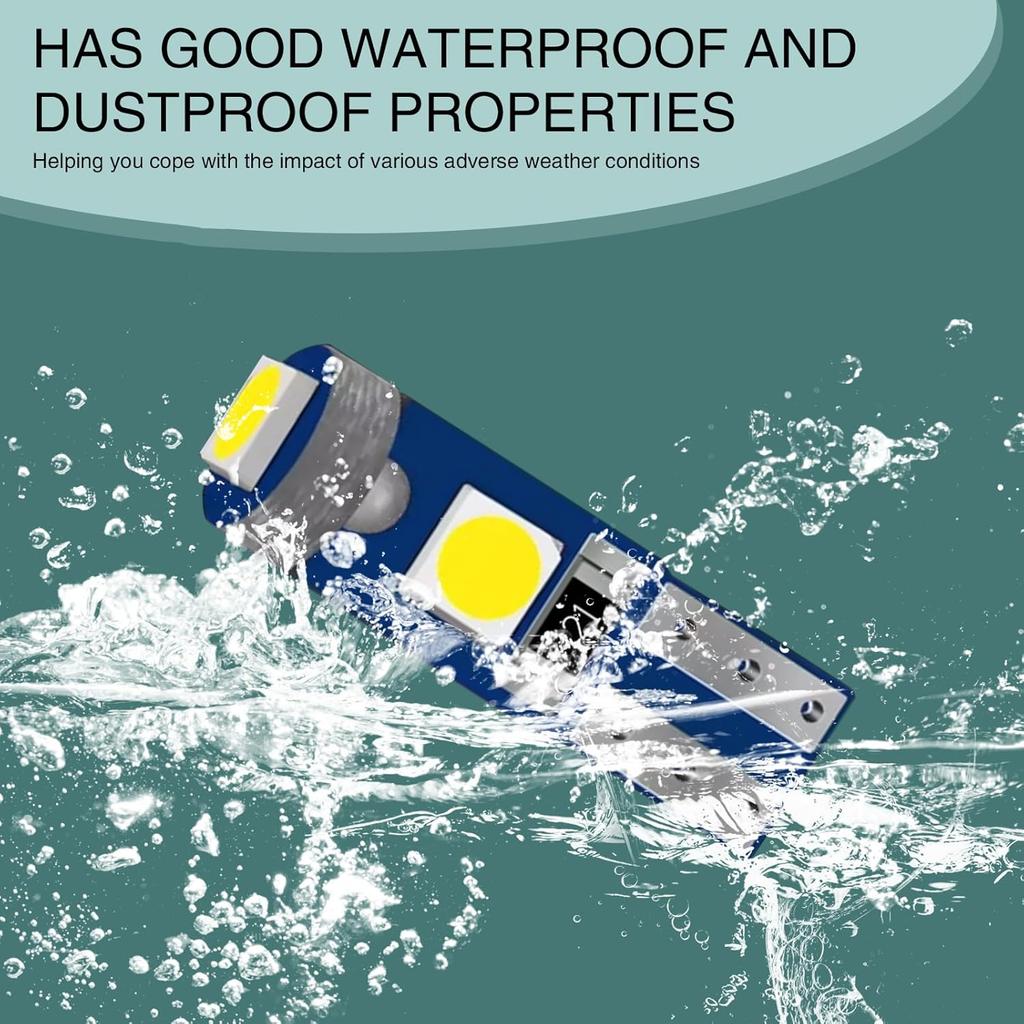 Ajxn 10 PCS Car LED trument Light, T5 3030 3SMD Wedge Bulb trument Cluster Indicator Light, 74 37 27 17 2721 Bulb Soft Beam Canbus Error-free,