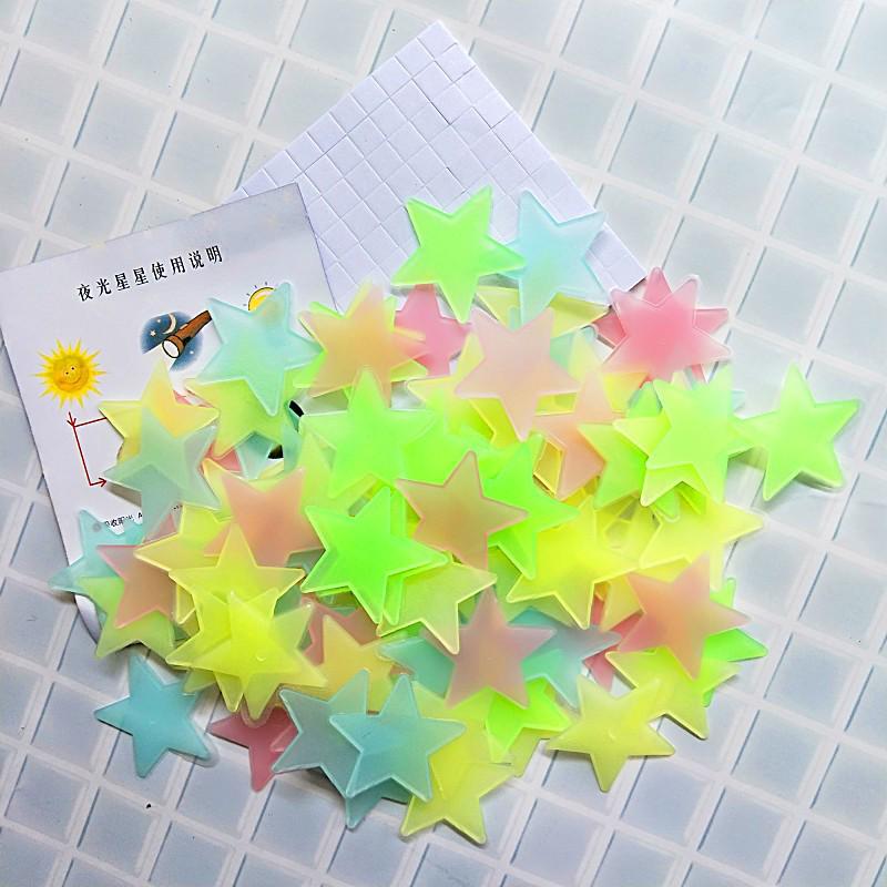Luminous 3D Glow-in-the-Dark Star Wall Stickers for Children's Bedroom Decor